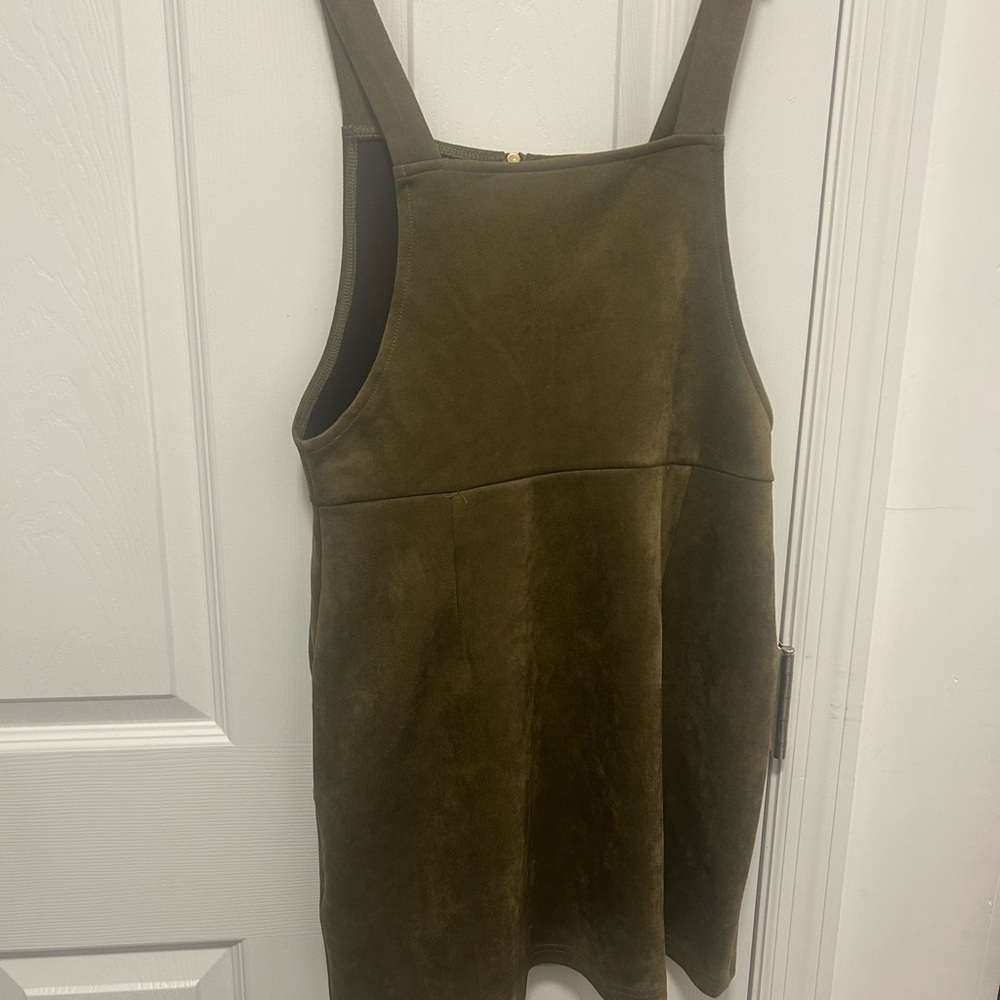 Olive Green Faux Suede Dress NWT - Picture 3 of 3